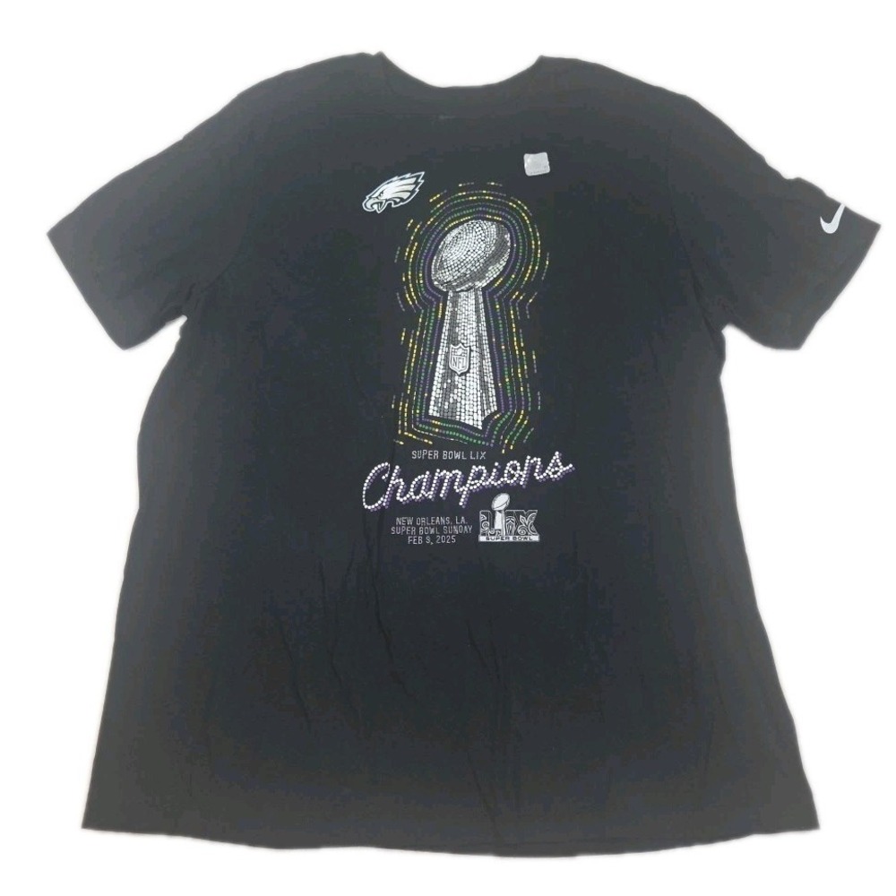 The Nike Tee Super Bowl Champions LIX 2025 Men's size XL Blk